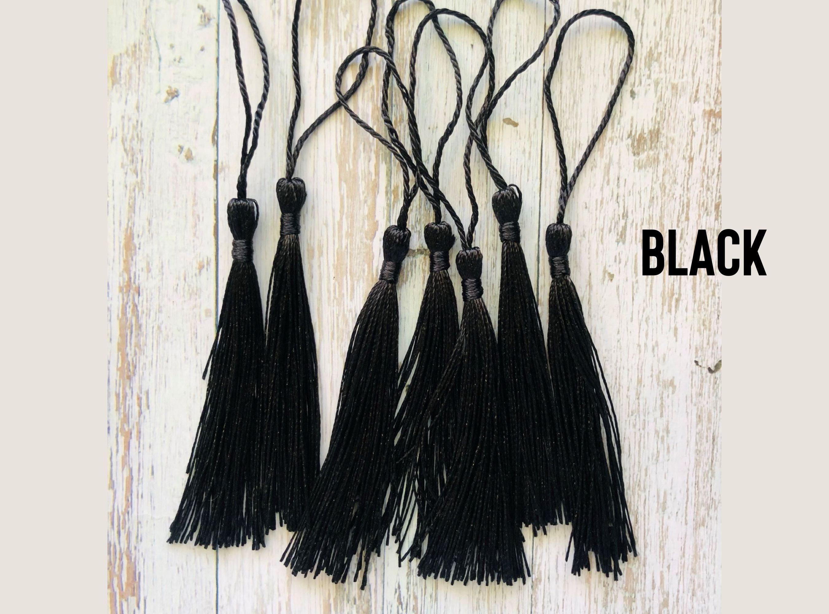 Black Tassels Bookmark Tassels Packet of 10 DIY Craft 