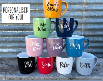 Personalised Mug, Custom Vinyl Name Coffee Mug