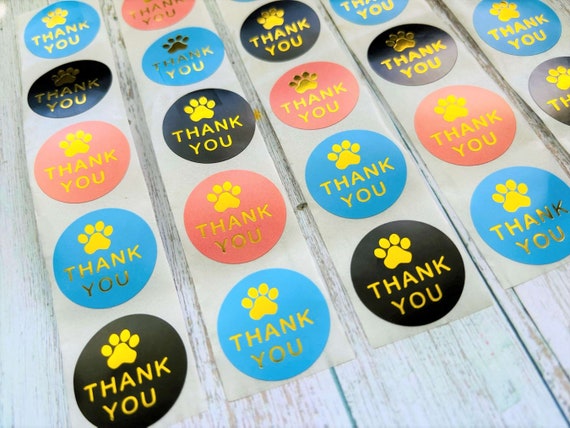 Paw Print Thank You Stickers Paw Print Stickers Thank You - Etsy