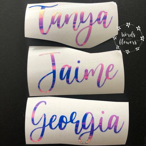 Personalised vinyl name labels