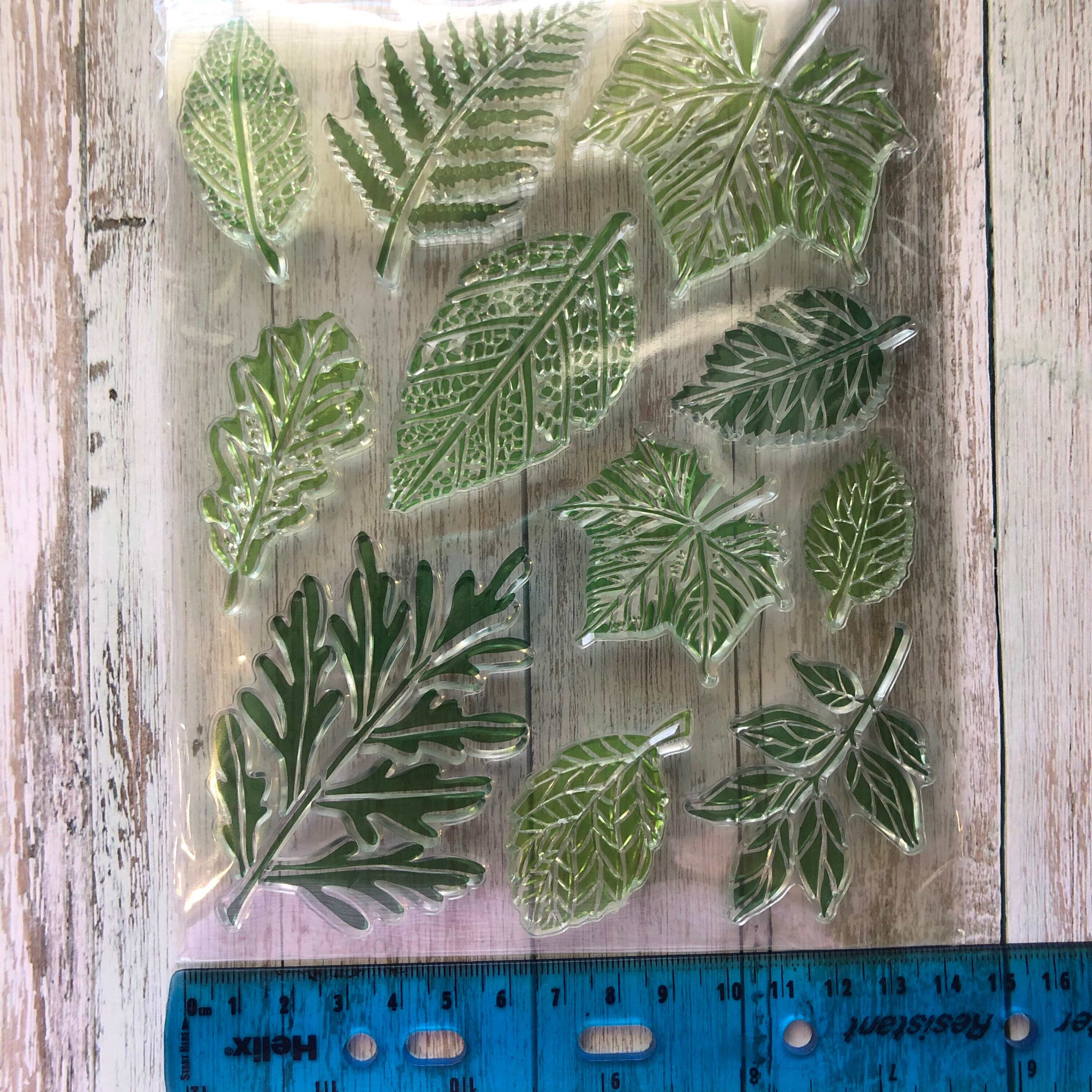 Leaf Stamp Set Leaves Clear Stamp Set Green Leaves Etsy