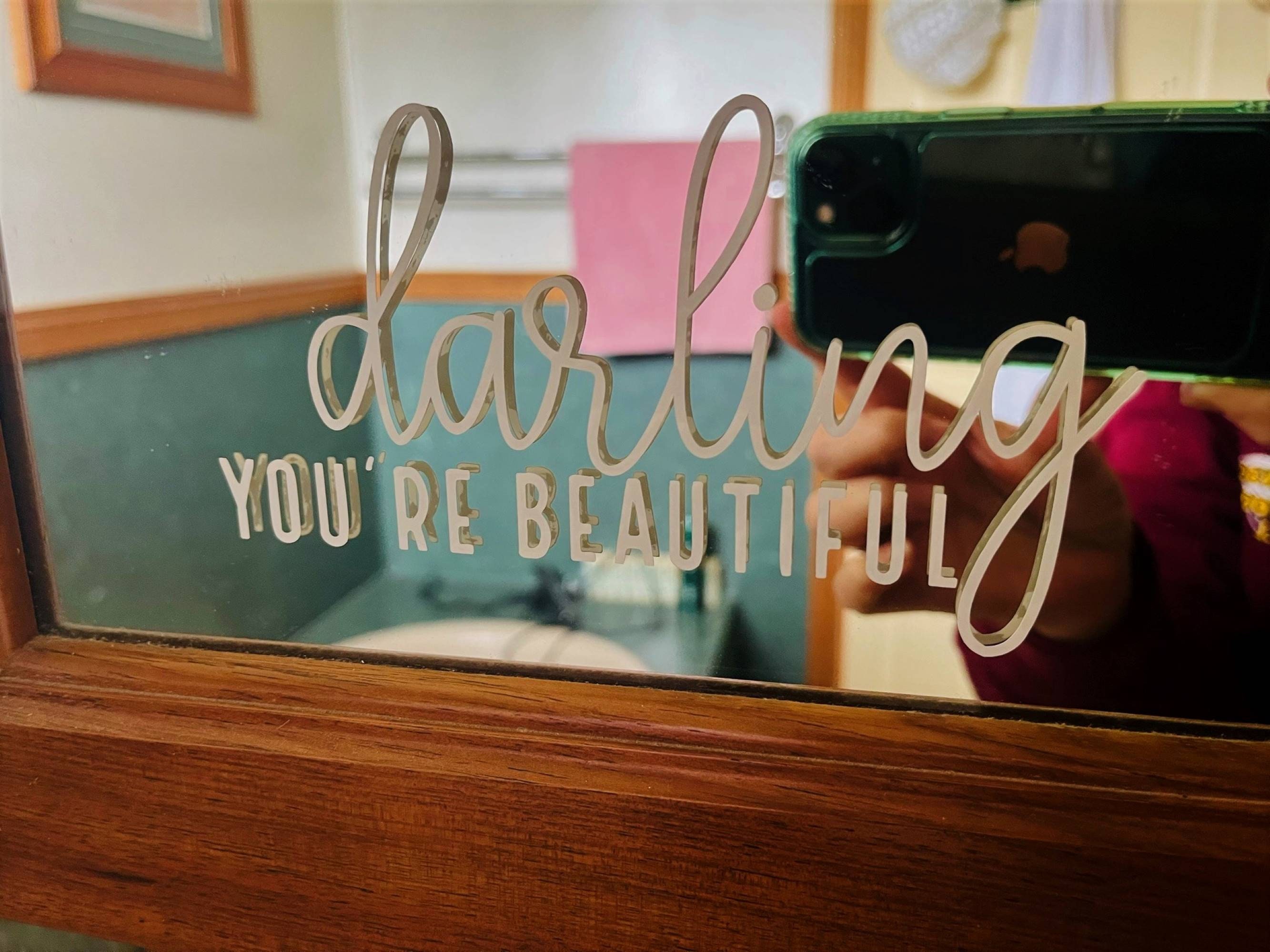 You Are Beautiful Mirror Decal Sticker You Are Beautiful Etsy Australia