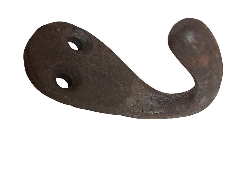 Wall hook single hook cast iron dark brown antique image 4