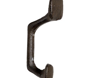 Heavy wall hook, double hook, coat hook, hat hook, cast iron, rustic