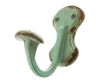 Coat hook Shabby turquoise wall hook metal