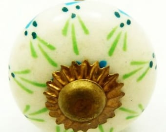 Furniture knob lovingly painted in a country style porcelain knob handle