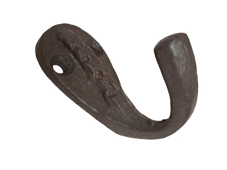 Wall hook single hook cast iron dark brown antique image 3