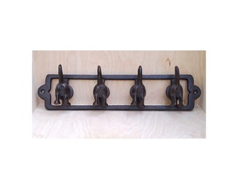 Dog tail hook rack, cast iron wall hooks, dog coat rack