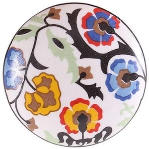 Bouton de meuble bouton de fleurs colorées bouton de meuble en céramique poignée de tiroir
