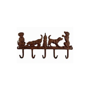Appendiabiti Lucky Dog in ghisa a 5 ganci, portabiancheria, 35*17*2*
