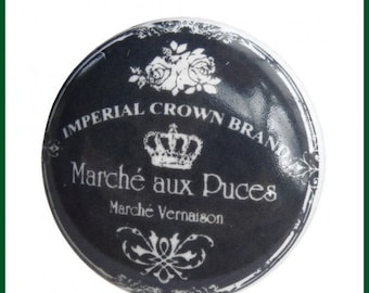 Bouton de meuble gris foncé, céramique Marché