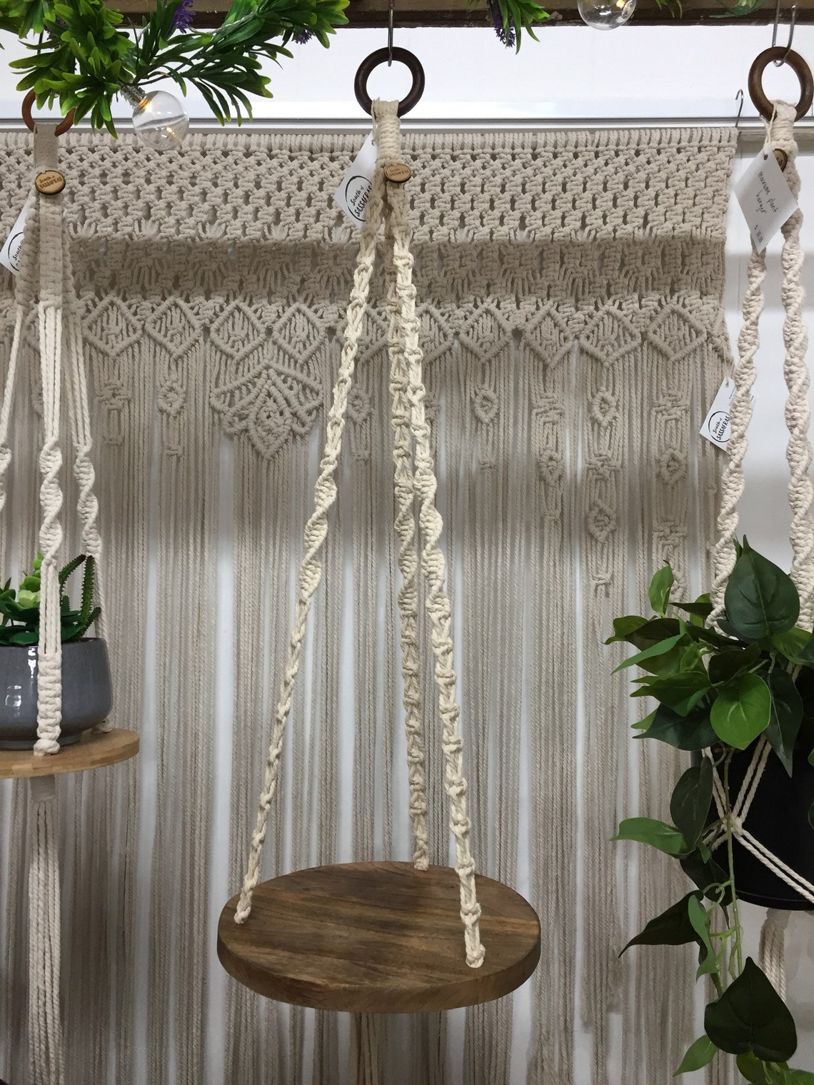 Round macrame shelf Etsy