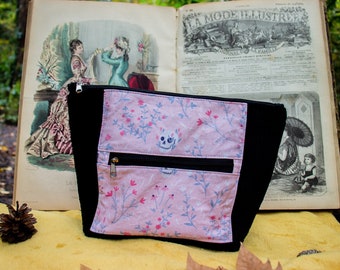 Pink toiletry bag "skull'n'flowers"