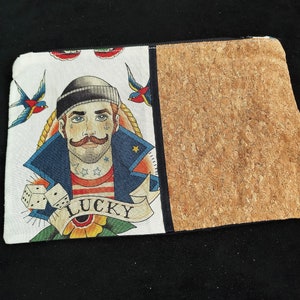Sailor pouch in cork and cotton, sailor