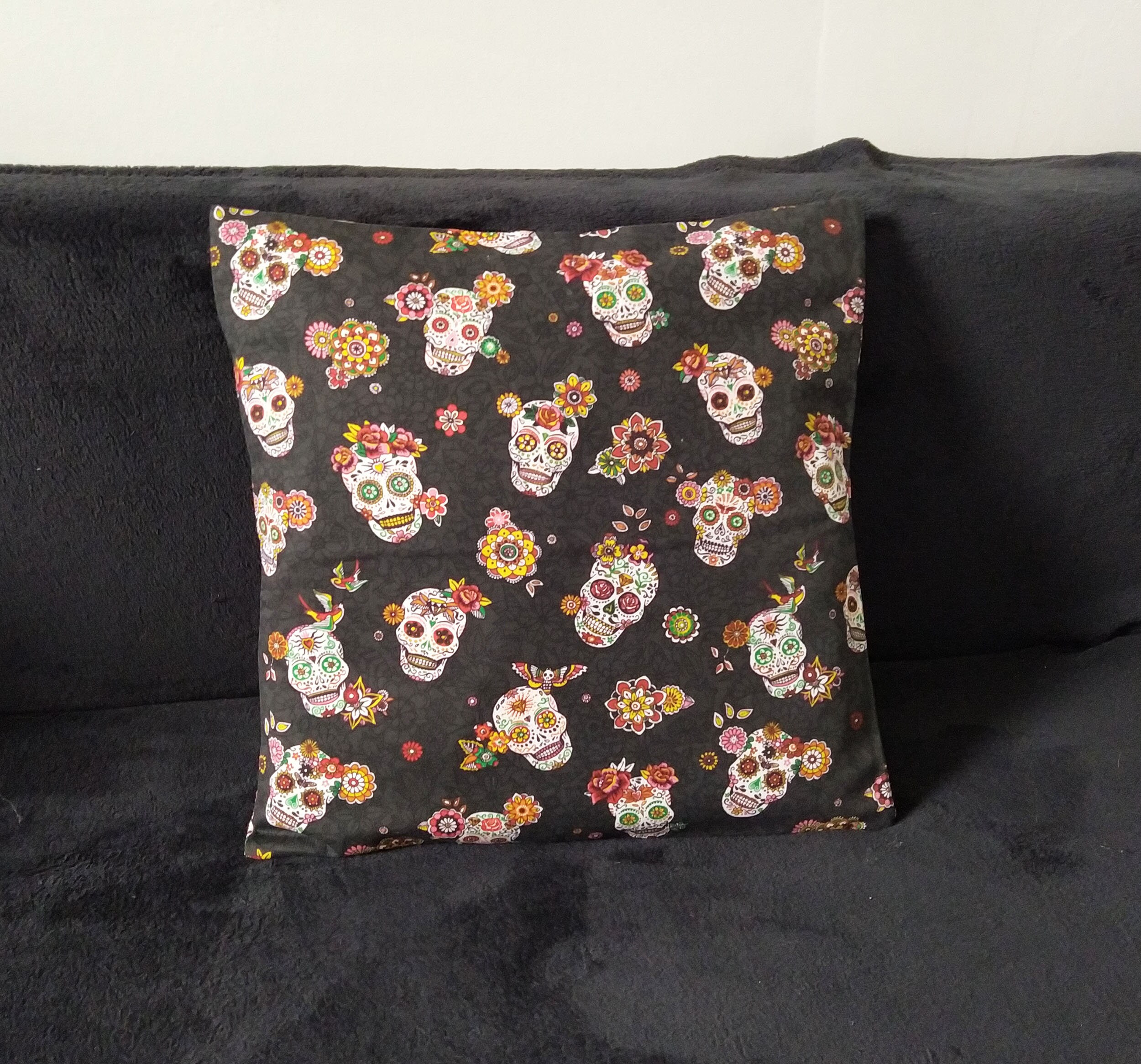 Housse de Coussin Petites Têtes Mort Mexicaines