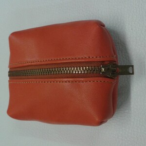Orange lambskin leather wallet