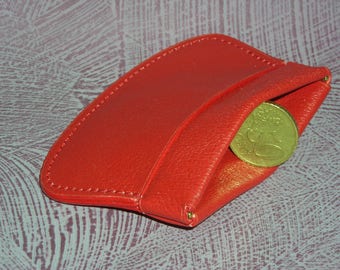 Clic Clac red goat leather wallet