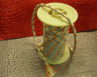 Cotton/viscose cord - 8 mm ivory blue orange