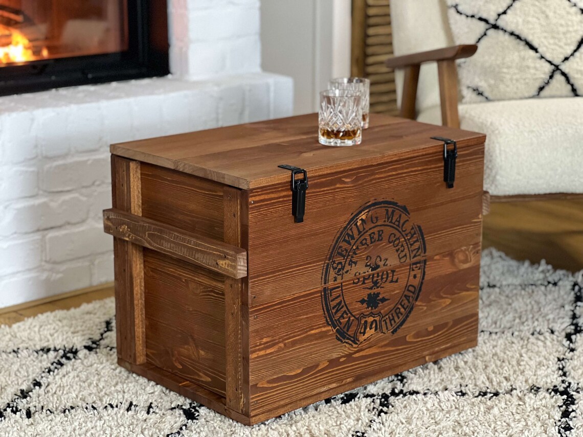 Coffee Table Chest Wooden Box Vintage Shabby Chic - Etsy