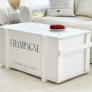 Table basse Chest Boîte en bois Vintage Shabby whi image 3