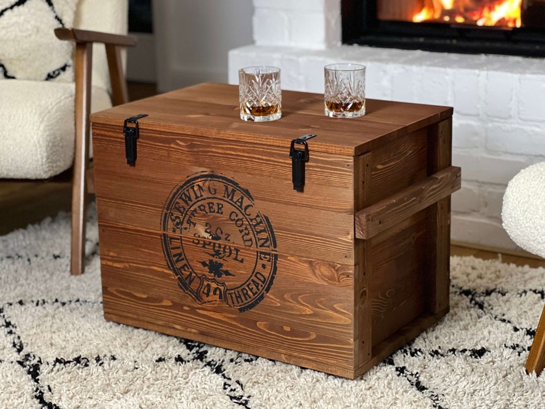 coffee table Chest Wooden Box Vintage Shabby Chic image 2