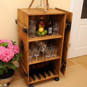 Bar cabinet Vintage Shabby Chic brown