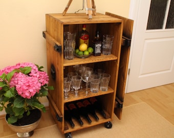 Bar cabinet Vintage Shabby Chic brown