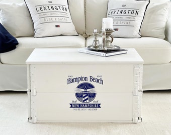 Uncle Joe's chest transport box "Hampton Beach" white coffee table side table coffee table living room table solid wood vintage retro industrial