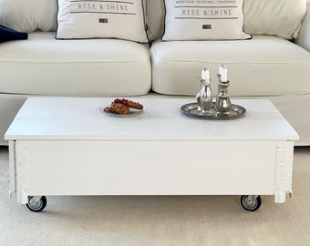 Coffee table Chest Wooden box Vintage Shabby Chic