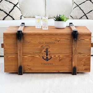 coffee table Chest Wooden Box Vintage Shabby Chic