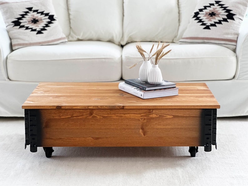 coffee table Chest Wooden Box Vintage Shabby Chic image 1