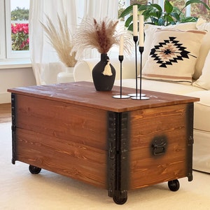Mesa de centro XL Caja de madera Vintage Shabby Ch imagen 3