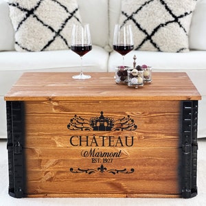 Coffee table chest wooden box vintage shabby chic