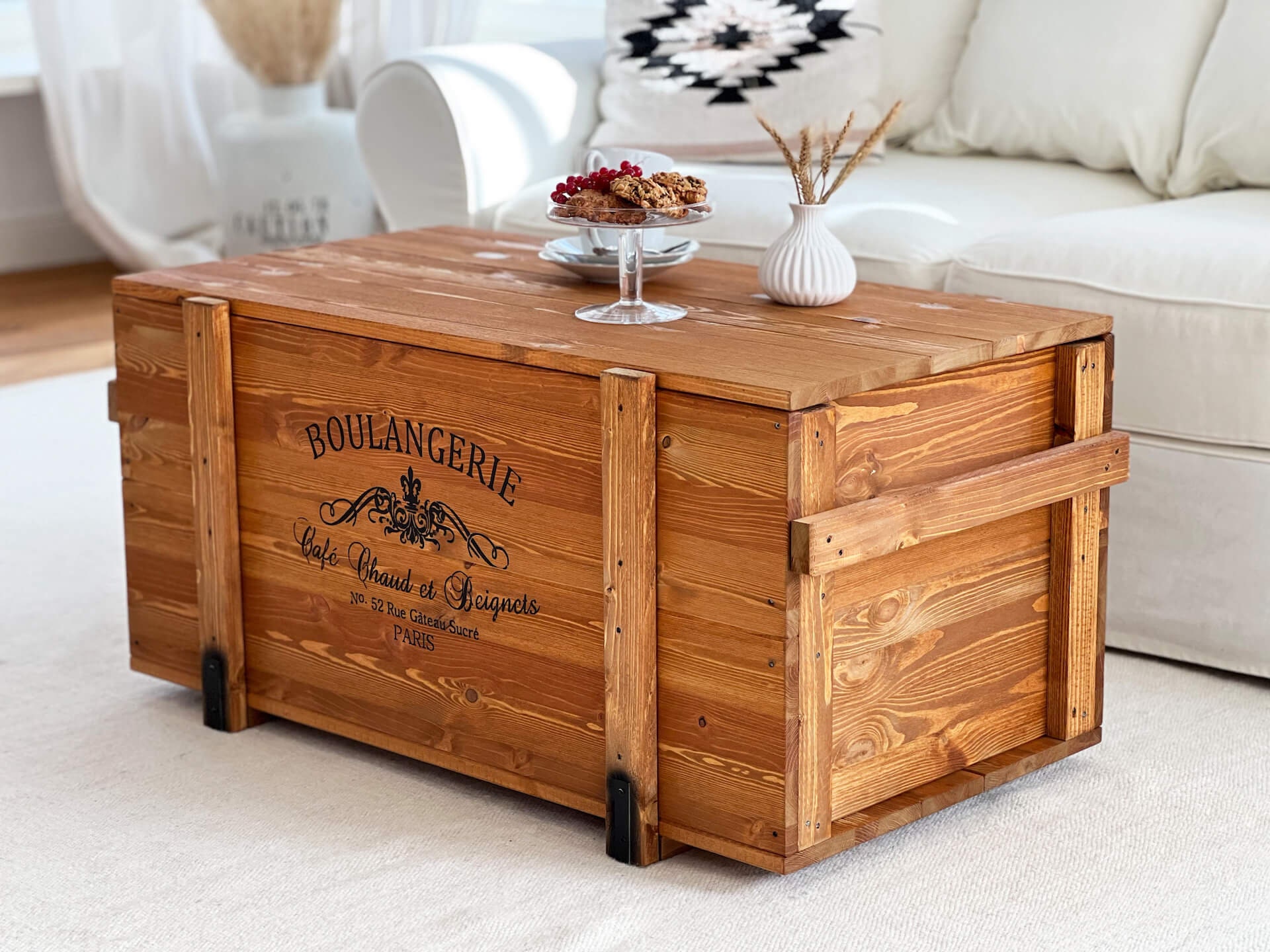 Trunk Cargo Box boulangerie Coffee Table Wooden 
