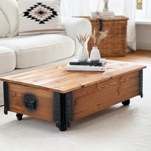 coffee table Chest Wooden Box Vintage Shabby Chic image 2