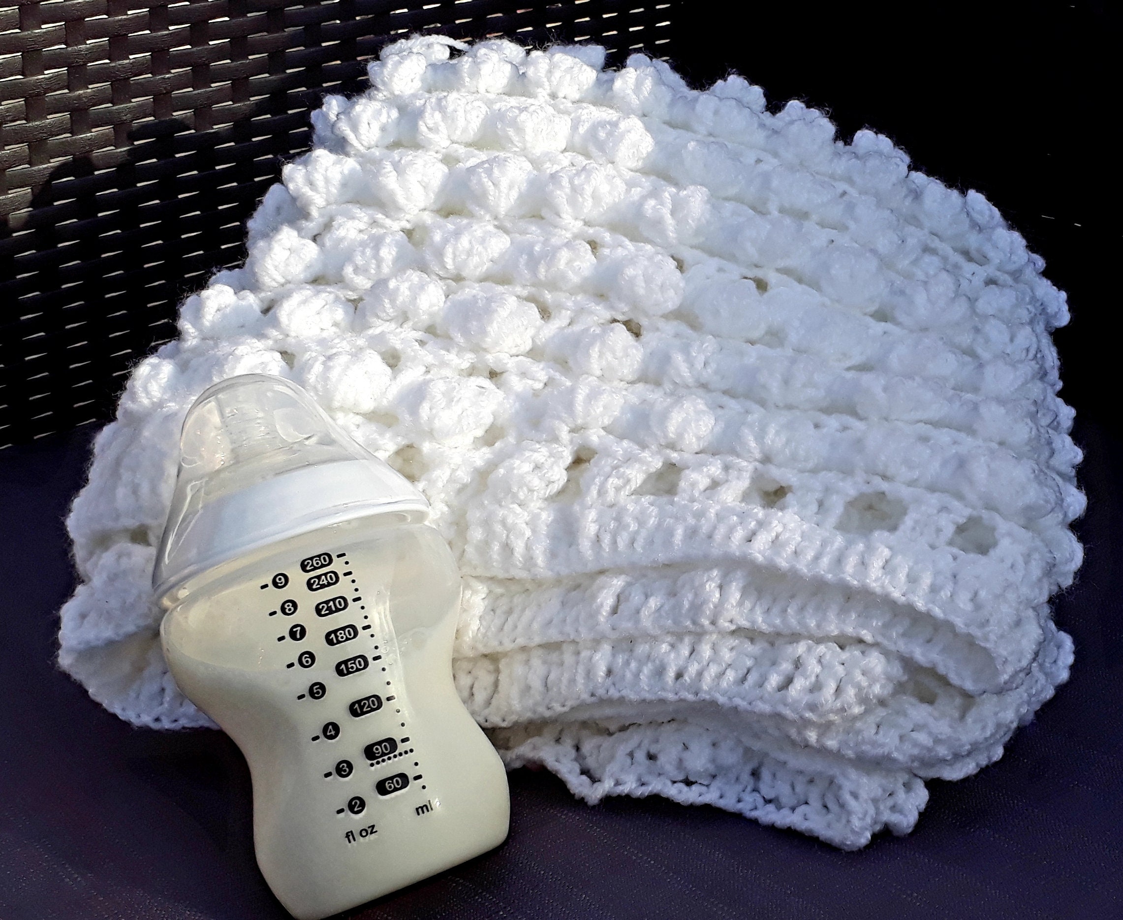 Vêtement Bébé, Couverture Blanche Douce, Bébé Naissance, Crochet, Châle Blanc Baptême, Crochet