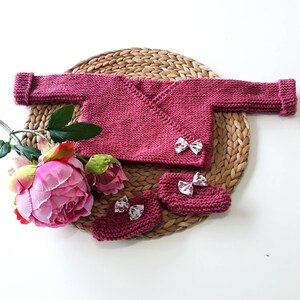 Vetement Bebe Naissance Ensemble Tricot Bebe Noeud Liberty Etsy France