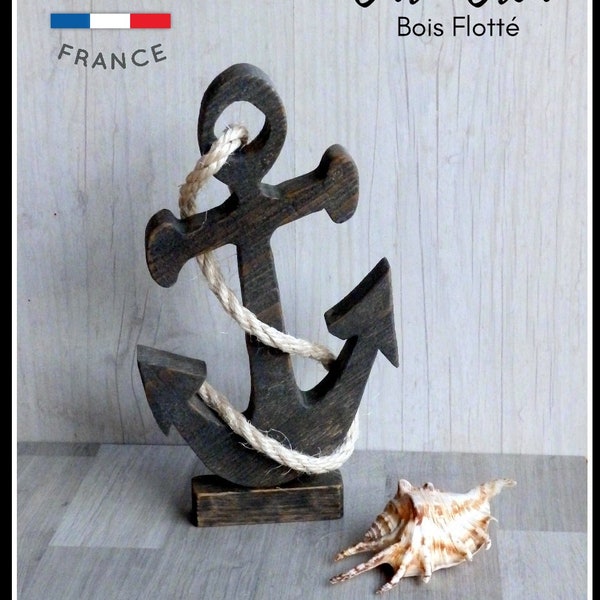 Ancre marine en bois - Wood anchor - coastal decor