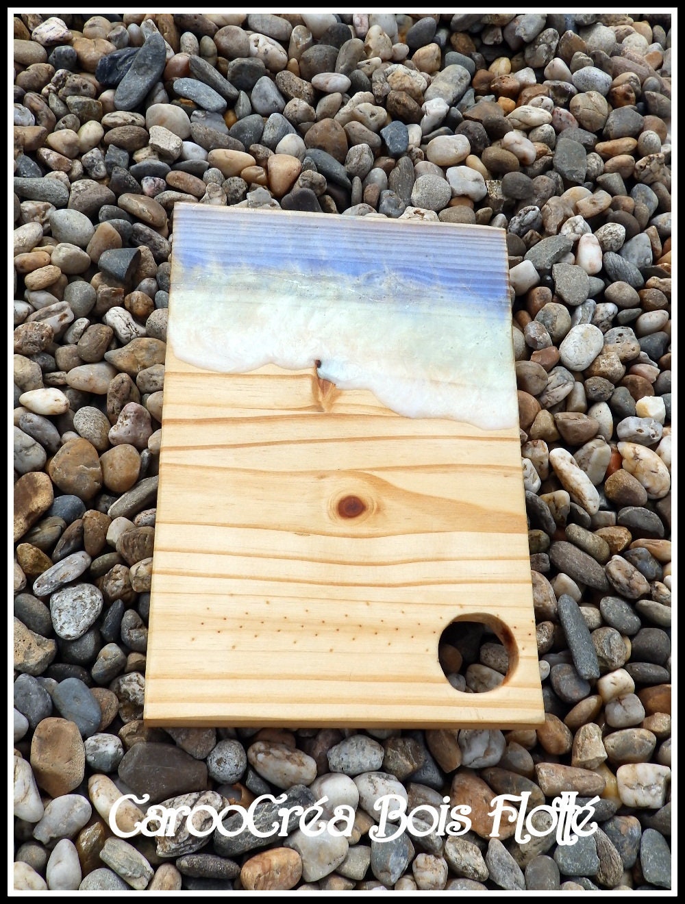 Planche de Service en Bois et Résine Époxy, Planche Présentation Service, Apéro, Plateau Fromage, Oc