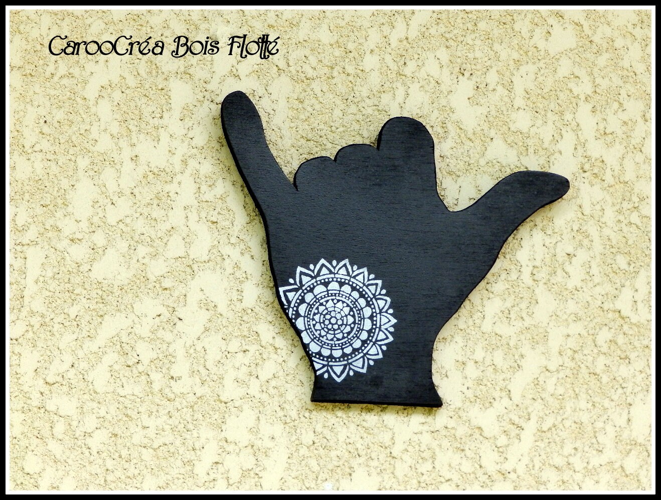 Forme Shaka Brah, Shaka, Surf, Aloha, Hawaii, en Bois, Mandala, Décoration Coastaldecor, Surfdesign