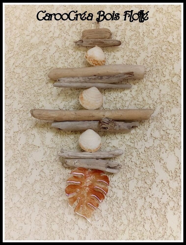 Guirlande Bois Flotté, Décoration Murale, Feuille Philodendron, Monstera, Boho Style, Driftwood Deco