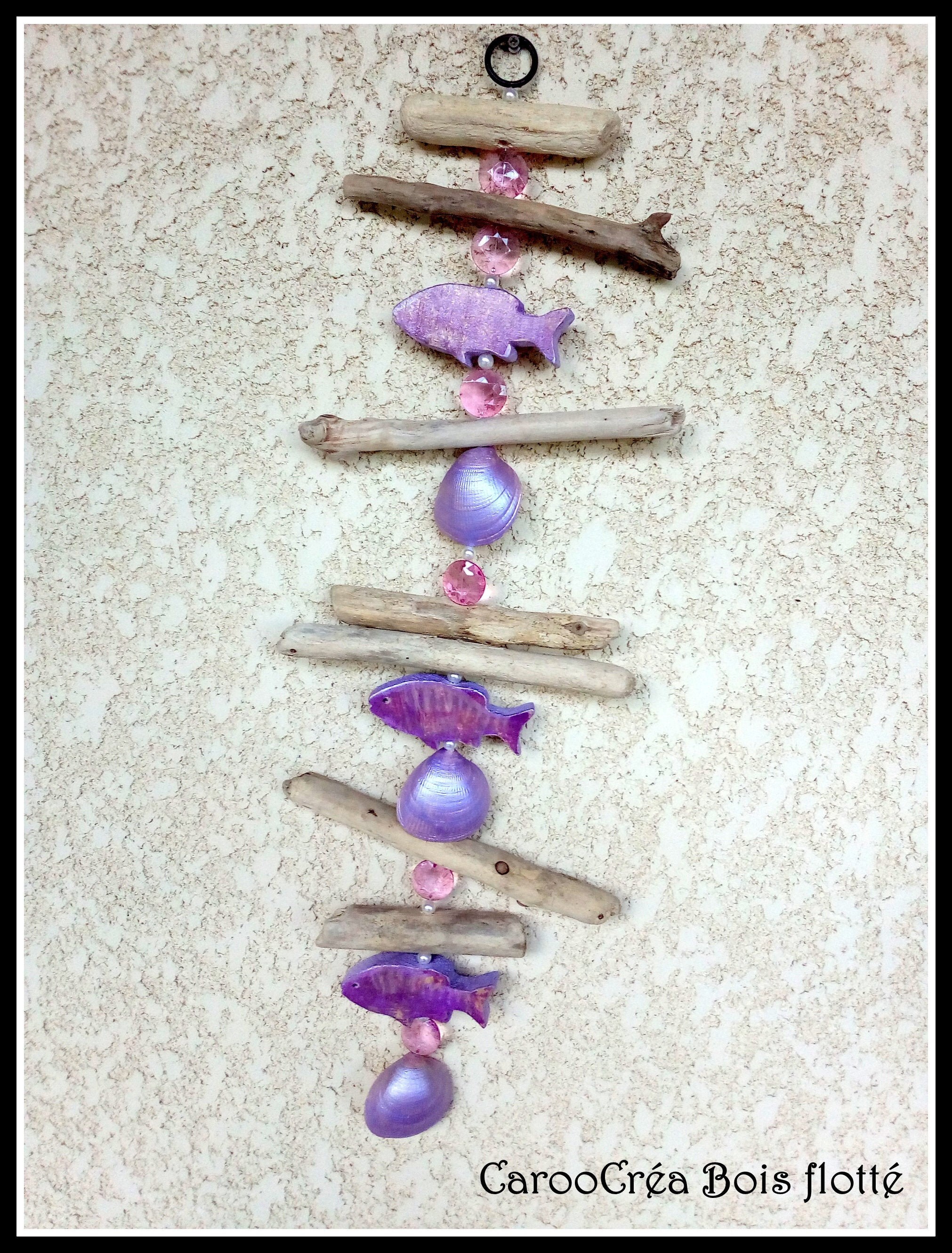 Guirlande Bois Flotté, Décoration Guirlande Poisson, Murale Mer