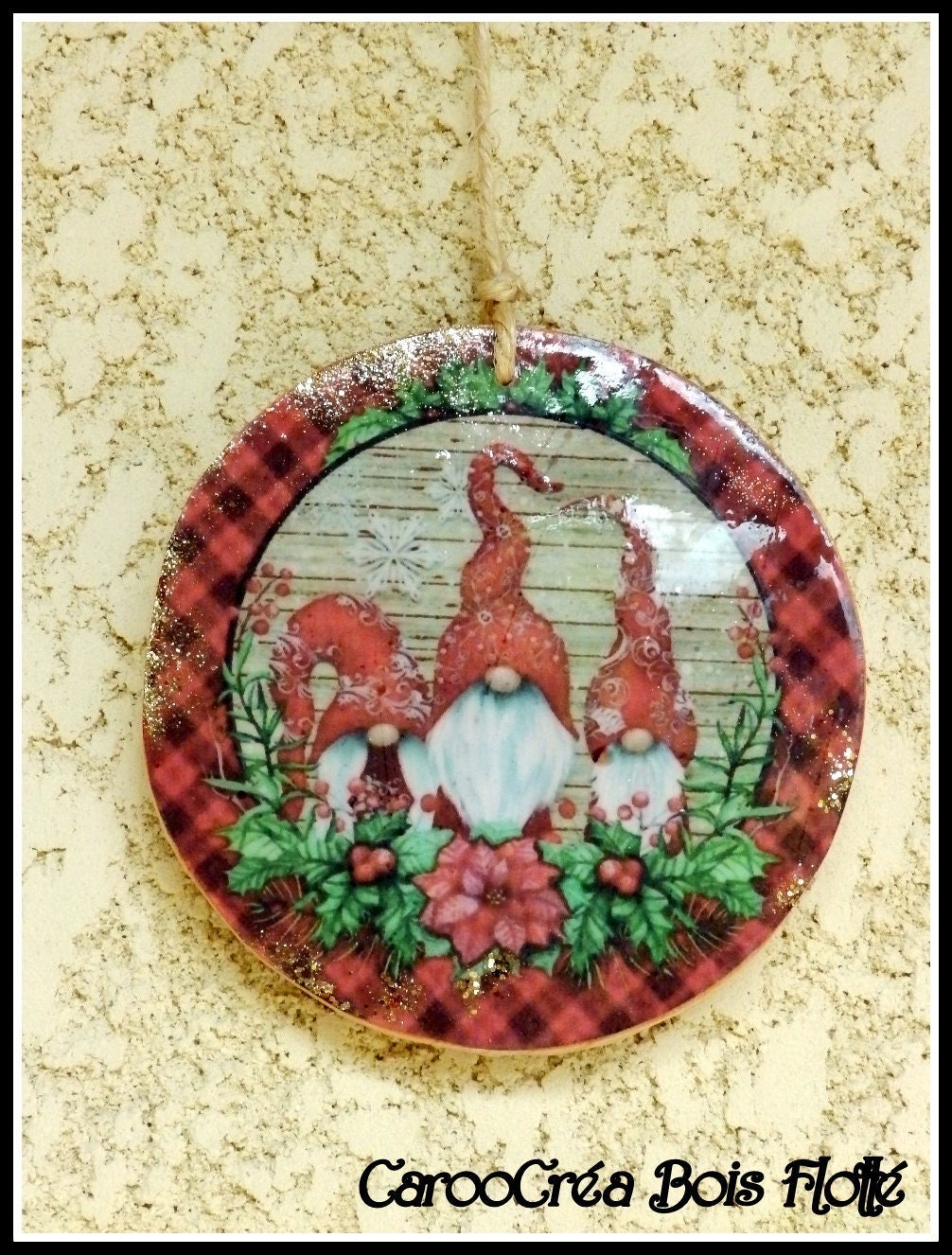 Décoration Noël Bois, Gnome Noël, Lutin Christmas Décoration, Wooden Christmas Decoration