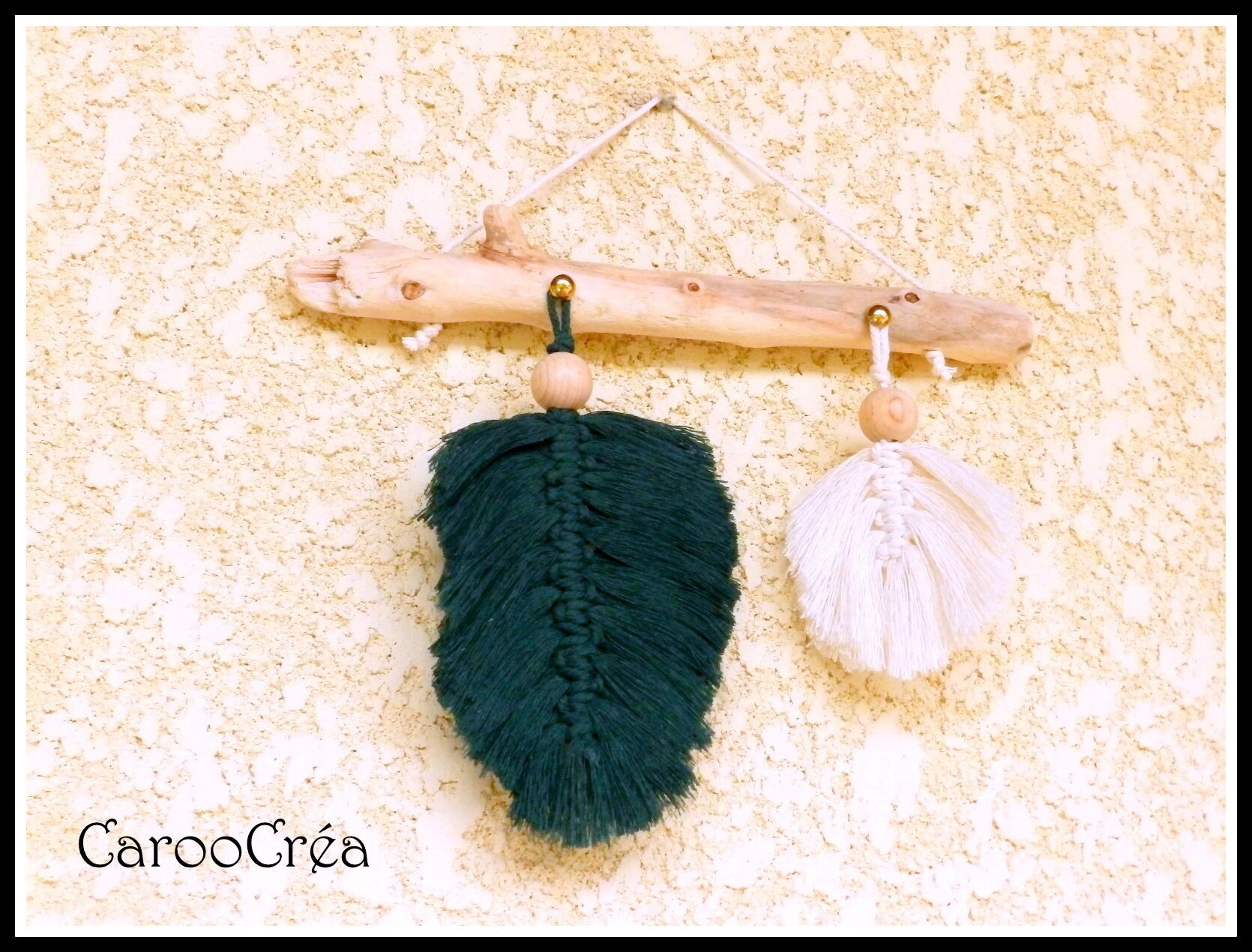 Décoration Chambre, Décoration Boho, Macramé, Plume Bois Flotté, Attrape-Rêve, Bohème