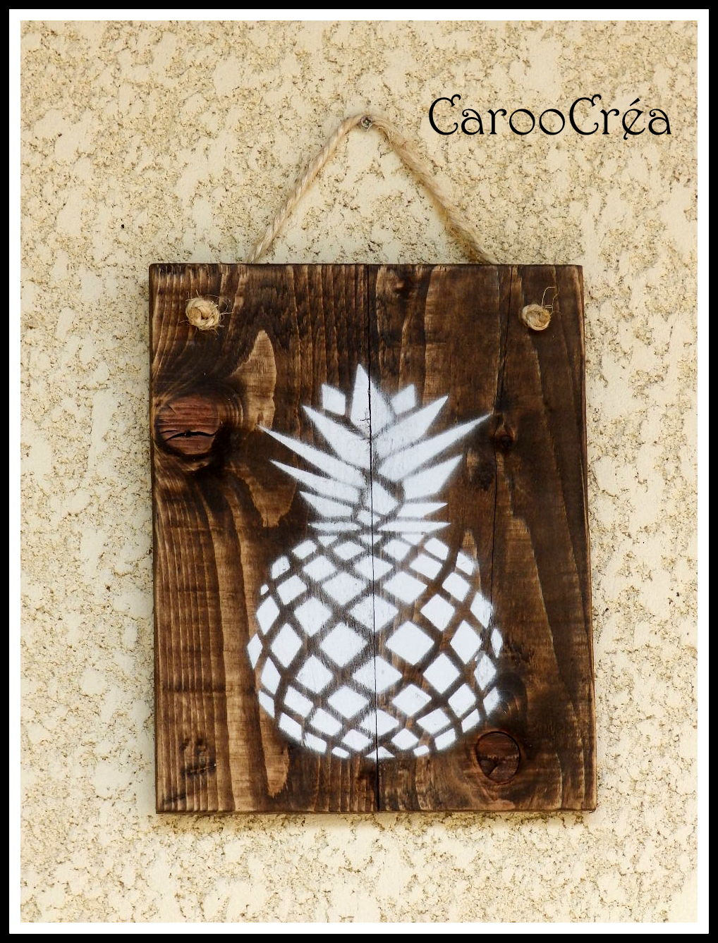 Déco Ananas, Tableau Bois Cadre Panneau Pineapple, Ananas Décoration, Vintage, Palette