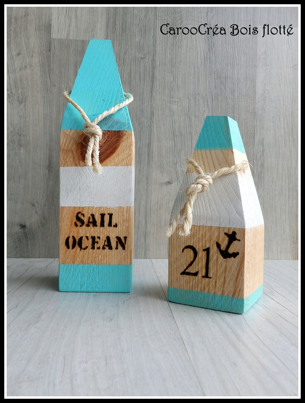 Décoration Mer - Bouée Décorative de Casier à Homard Flotteur Pêche en Bois Wooden Buoys Création Ar