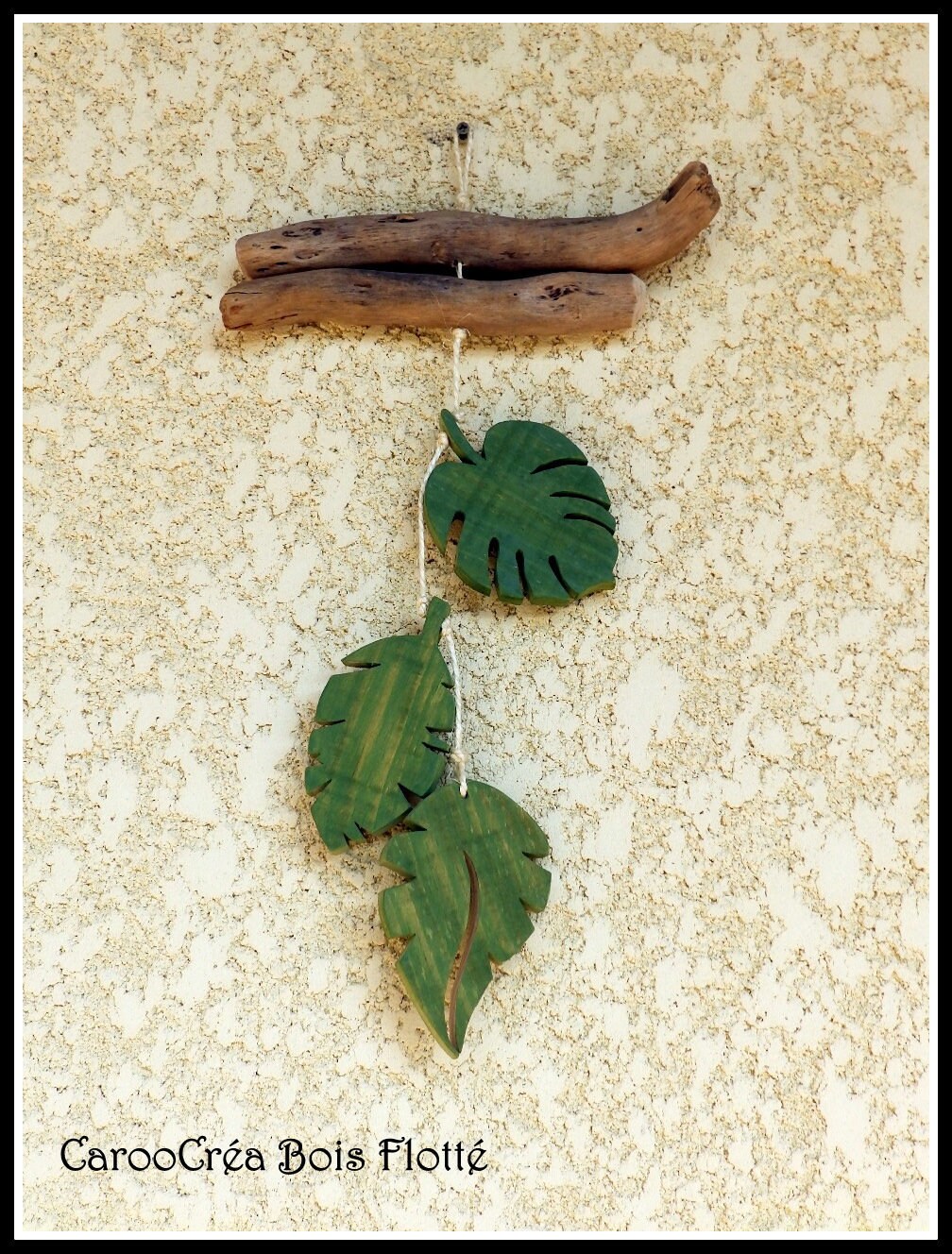 Guirlande Bois Flotté, Décoration Murale, Feuille Philodendron, Monstera, Boho Style, Scandinave