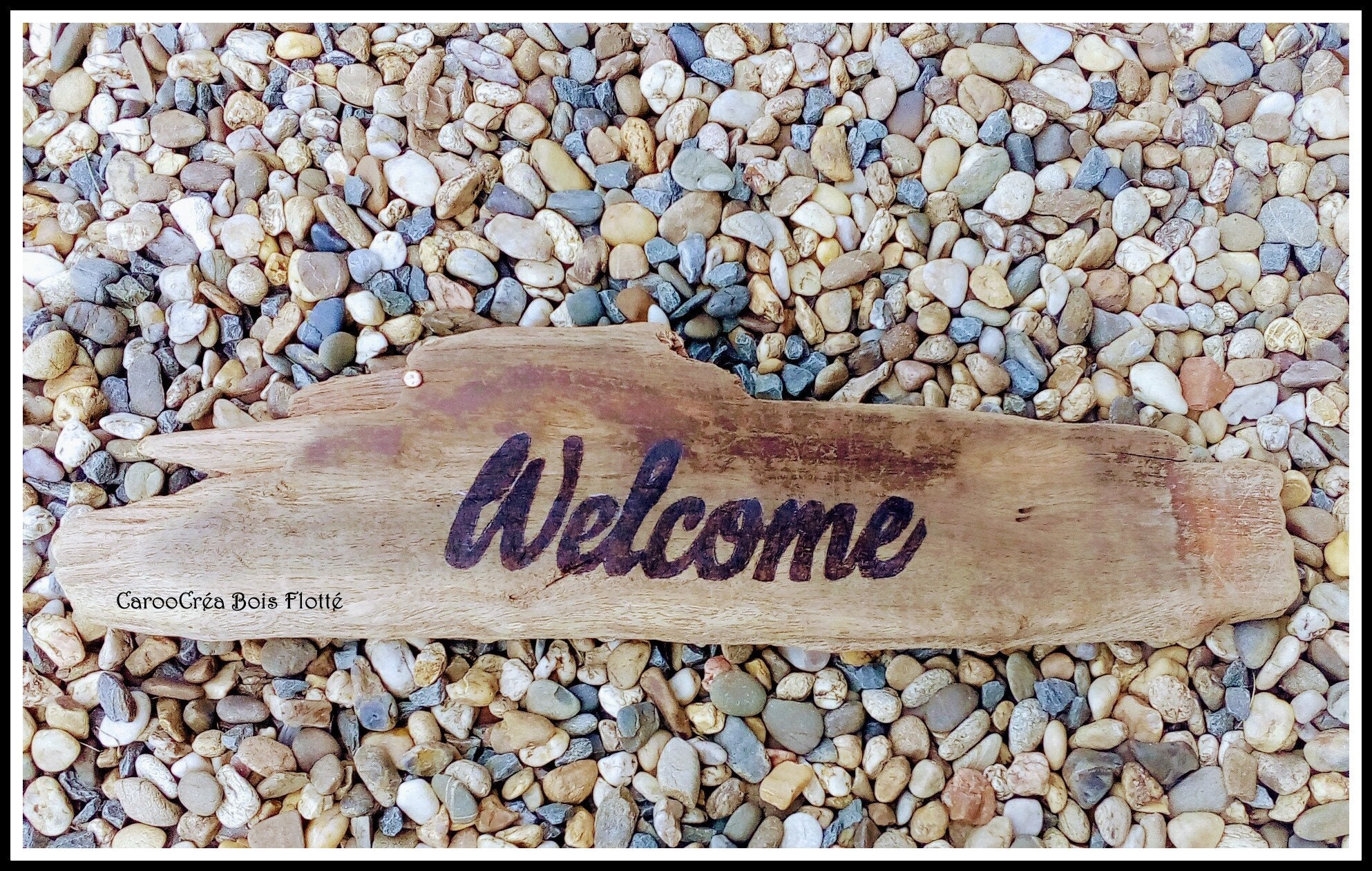 Décoration Mer, Bord de Panneau Welcome, Bois Flotté, Driftwood, Coastal Decor