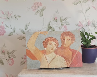 Roman Fresco – Hand-Painted – Roman Couple Fresco – Villa of the Mysteries – Rome – Pompeii – Herculaneum – Woman in Ancient Rome