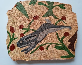 犬のモザイクアート陶器プレート